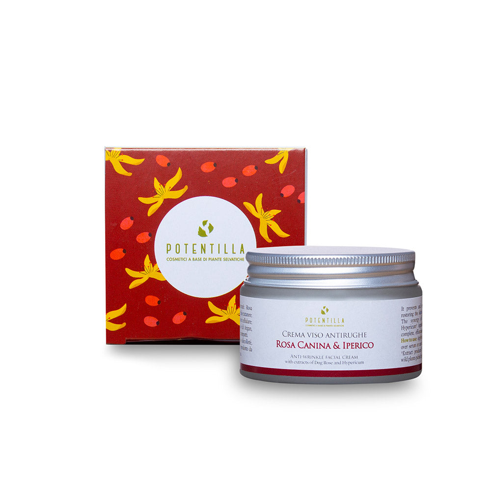 Crema Viso Antirughe con Estratti di Rosa canina e Iperico - Potentilla