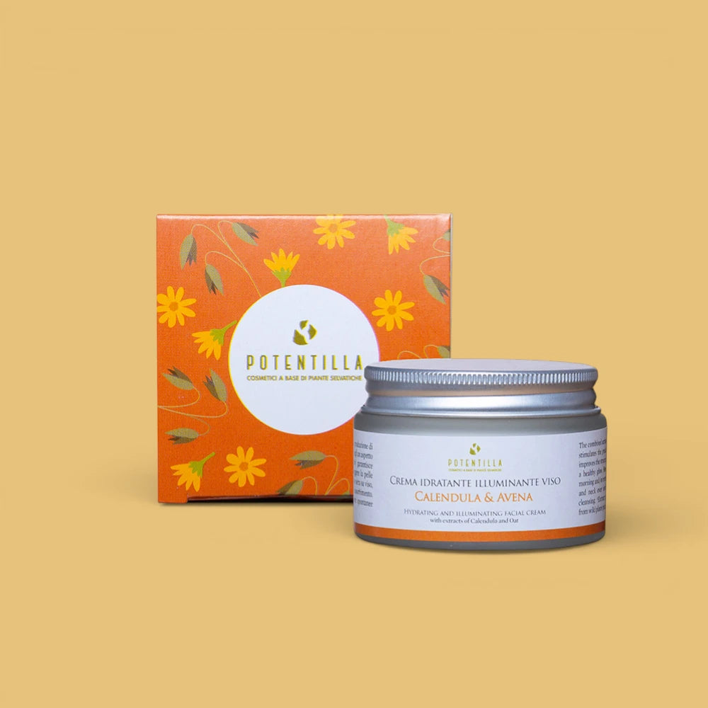 Crema Viso Idratante e Illuminante - Calendula e Avena - Potentilla