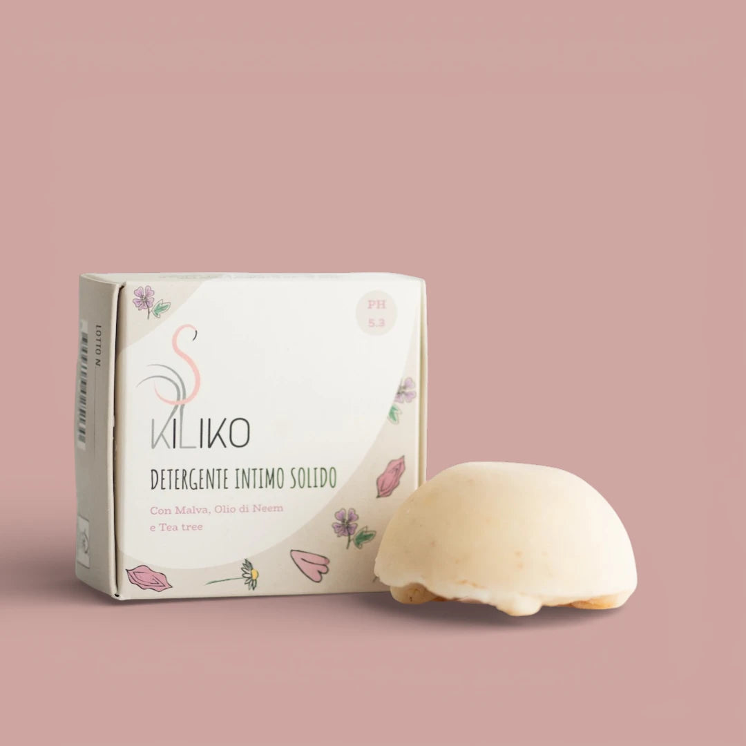 Detergente Intimo Solido PH 5.3 - Malva, Olio di Neem e Tea Tree - Kiliko
