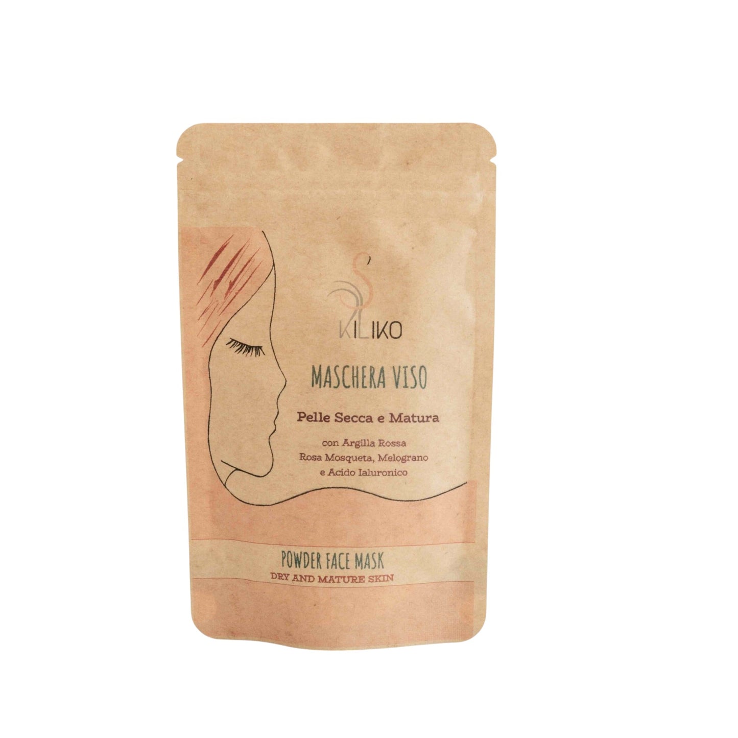 Maschera viso in polvere in sacchettino di carta compostabile